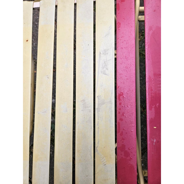 Vintage Russell Woodard Vinyl Strap Wrought Iron Patio Table and 4 Chairs For Sale - Image 10 of 13