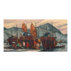 'Hong Kong Harbor' by Frank Moss Hamilton, Kowloon, Bank of Hong Kong, California Watercolor Society, San Francisco Art Institute