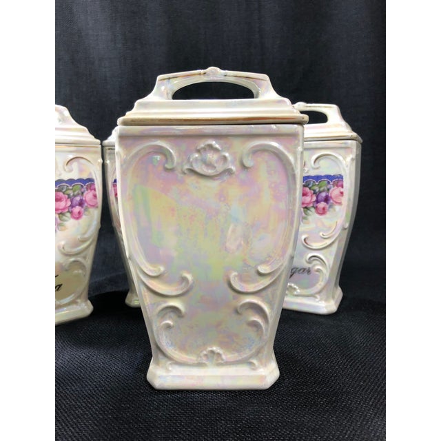 Antique German Lustreware Porcelain Canister Set 23 Pieces Chairish