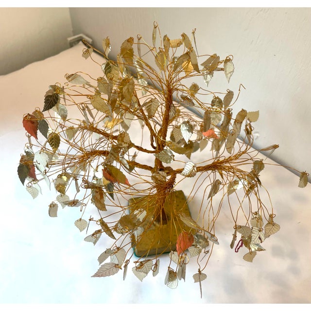 Mid 20th Century Vintage Brutalist Gold Leaf Tree For Sale - Image 5 of 5