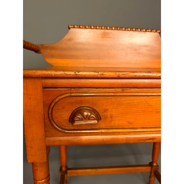 American Victorian Poplar Wash Stand With Drawer & Towel Bars, Circa 1880 For Sale - Image 14 of 15