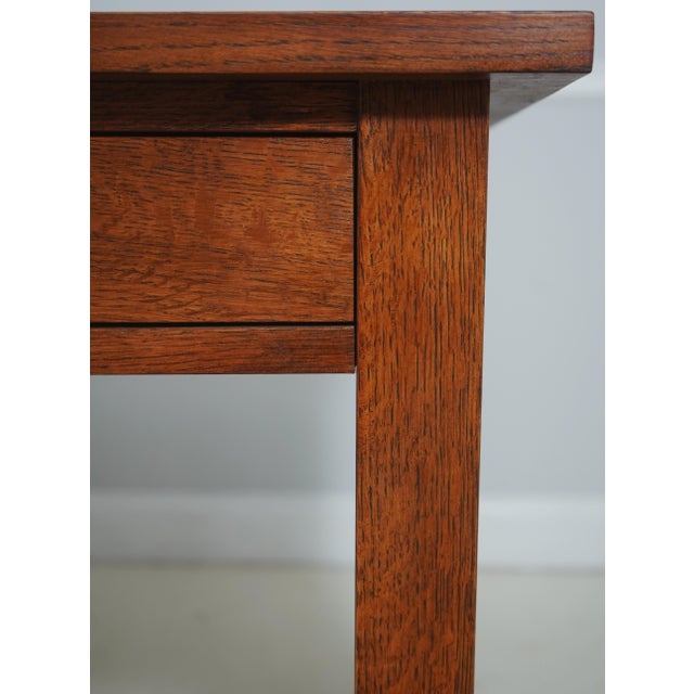 Wood Stickley Mission Oak Spindle Side Office Desk For Sale - Image 7 of 18