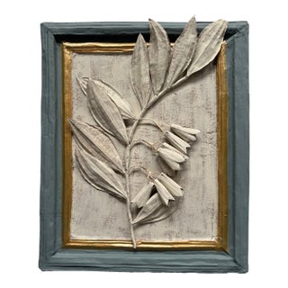 Three-Dimensional Papier Mache' Botanical Art in Papier Mache Frame For Sale