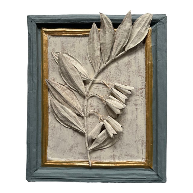 Three-Dimensional Papier Mache' Botanical Art in Papier Mache Frame For Sale