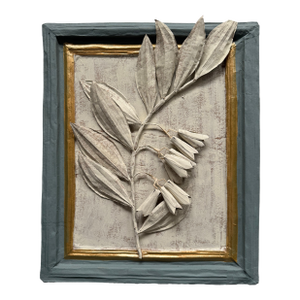 Three-Dimensional Papier Mache' Botanical Art in Papier Mache Frame