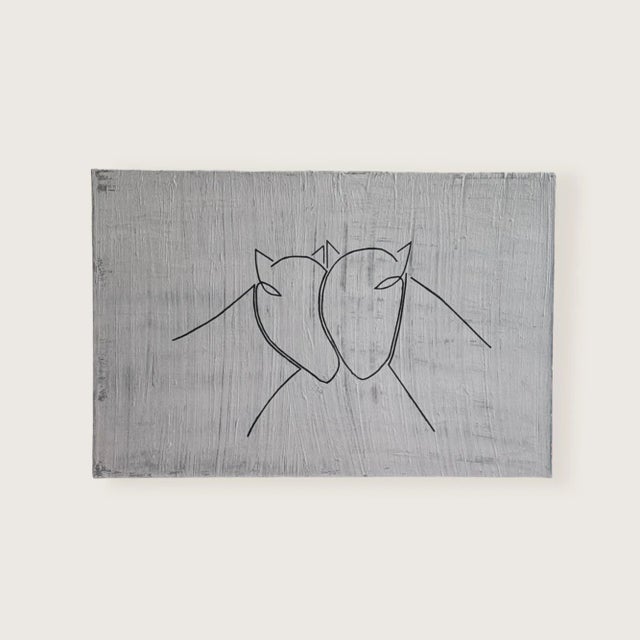 Contemporary “Sisters” Organic Mineral on Linen Canvas by Susan Yin For Sale - Image 3 of 5