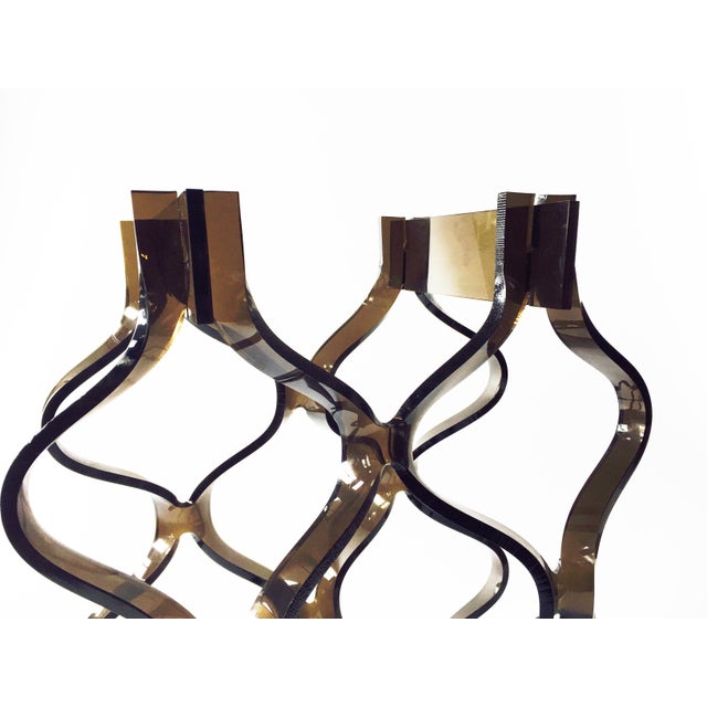 Mid Century Curvy Smoke Gray Lucite Wine Rack Chairish