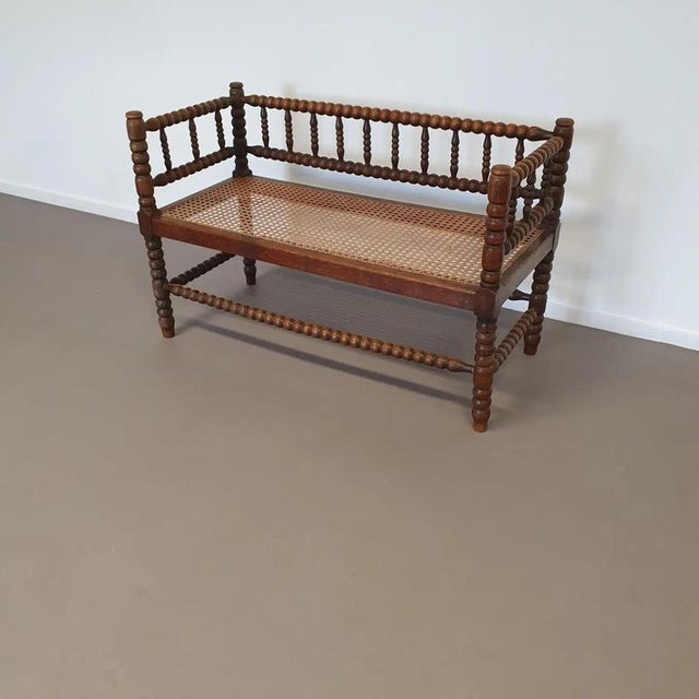 1960s Bobbin Bench and Chairs, Set of 4 For Sale - Image 5 of 14