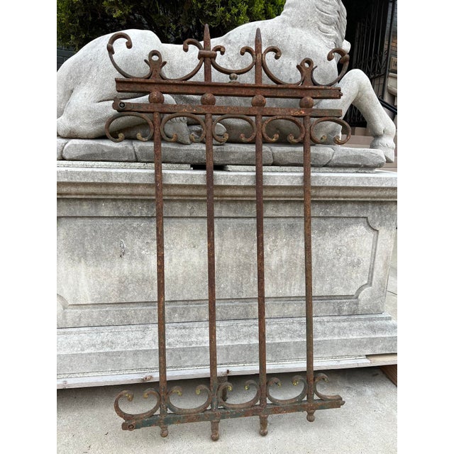 Antique French Wrought Iron Gate Fragment, 19th Century For Sale - Image 11 of 11