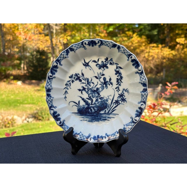 Antique Worcester Hollow Rock Lily Fluted Dish, 18th Century For Sale - Image 14 of 16