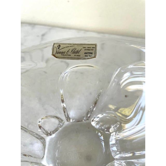 Mid 20th Century Cofrac Art Verrier France Free Form Crystal Art Bowl For Sale - Image 5 of 8