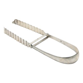 Large Silver Tongs for Bread Serving For Sale