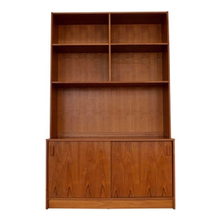 Danish Modern Teak Hutch Shelving Unit For Sale