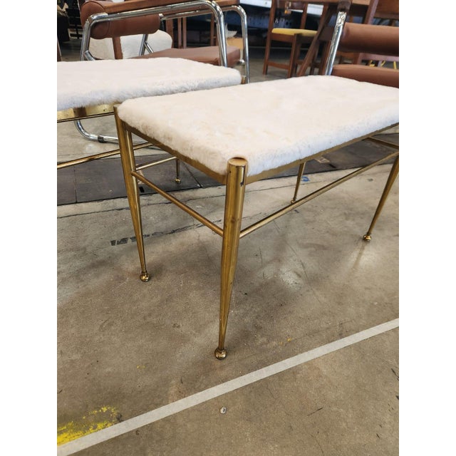 Mid-Century Modern Pair of Vintage Italian Stools For Sale - Image 3 of 6