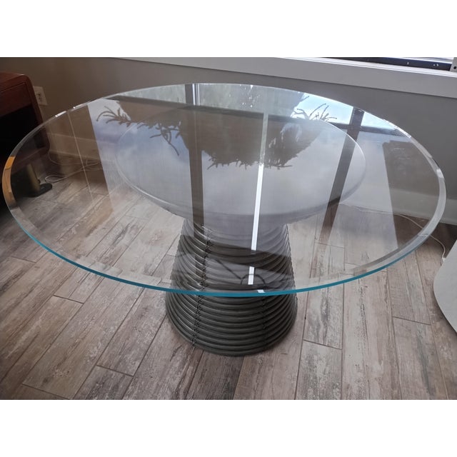 Transitional Baker's Dining Table From the McGuire Collection For Sale - Image 3 of 8