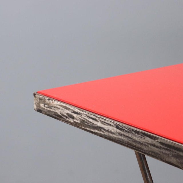 Console Table with Red Lacquered Wood Top, 1990s For Sale - Image 4 of 9