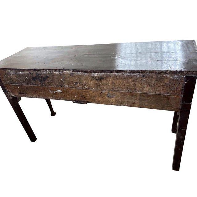 Wood 19th Century English Queen Anne Oak Console Table For Sale - Image 7 of 10