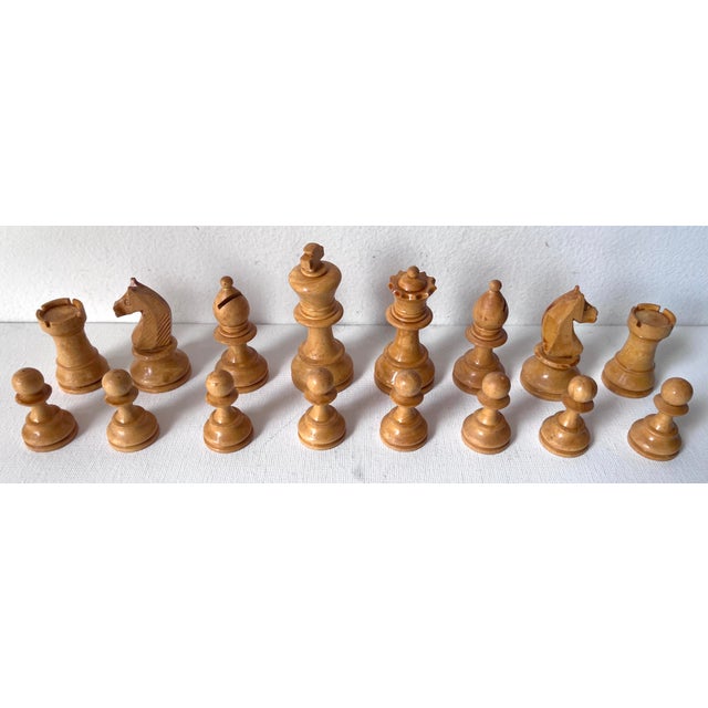 1940's French Wooden Chess Set+ Box-E.S. Lowe Co. For Sale - Image 4 of 9