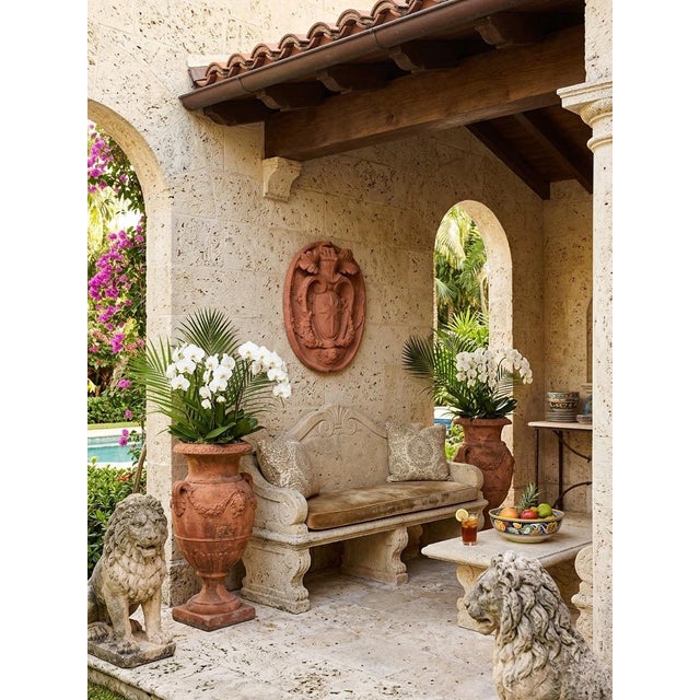 Vintage Italian Style Terracotta Wall Plaque Heraldic Coat of Arms For Sale - Image 9 of 12