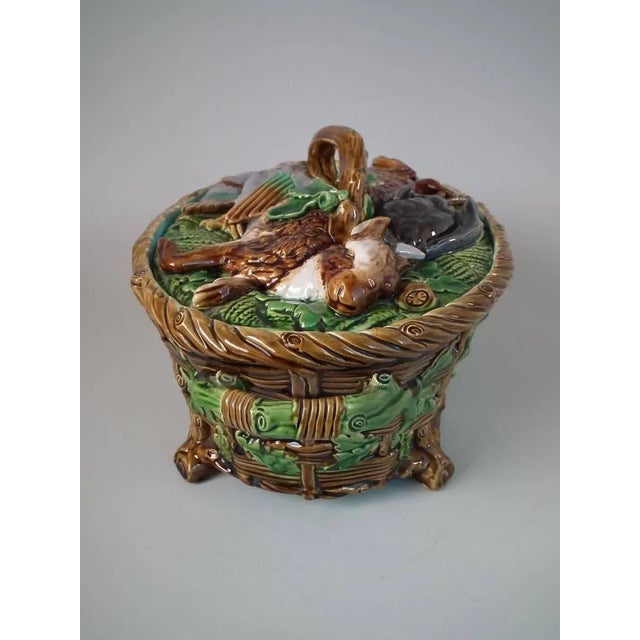 Antique Minton Majolica Mallard Game Pie Dish and Cover For Sale - Image 6 of 13
