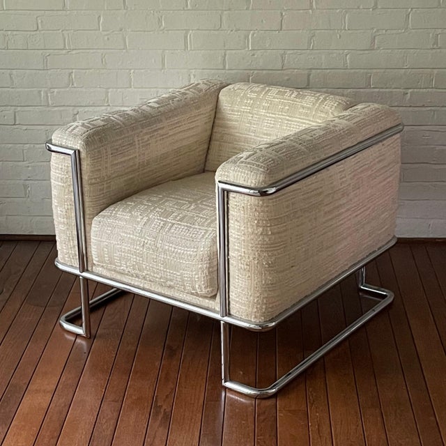 Chrome John Mascheroni Lounge Chairs by Swaim Originals (Pair) For Sale - Image 8 of 12