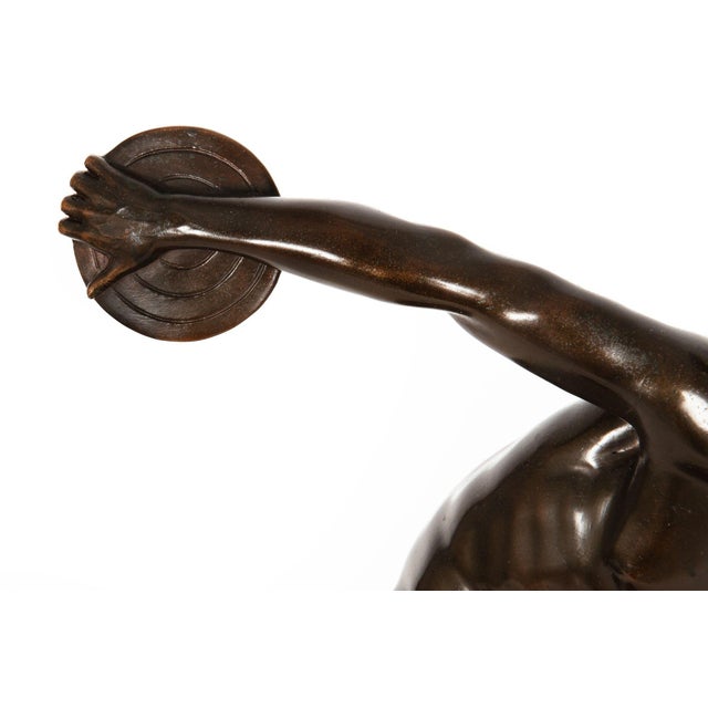 Antique Italian Grand Tour Bronze Sculpture “Disc Thrower” or Discobolus For Sale - Image 10 of 18