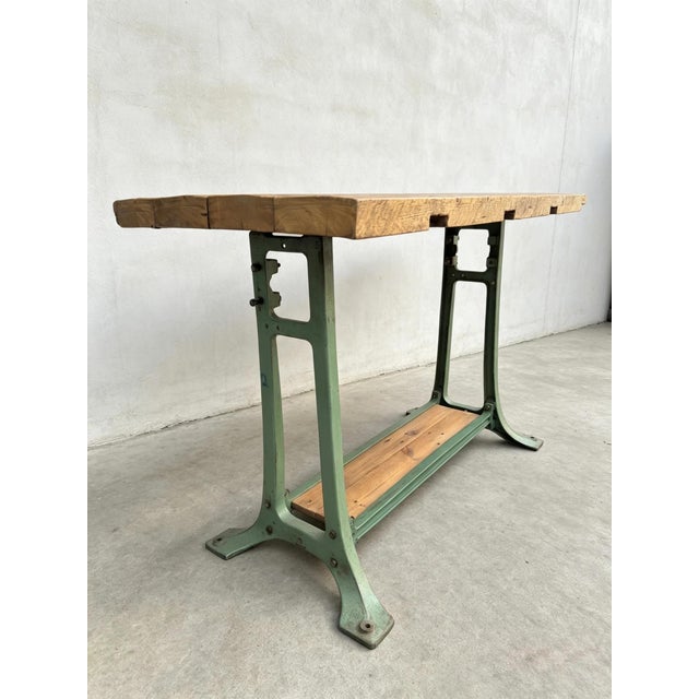 Large Vintage Industrial Table, 1890s For Sale - Image 6 of 11