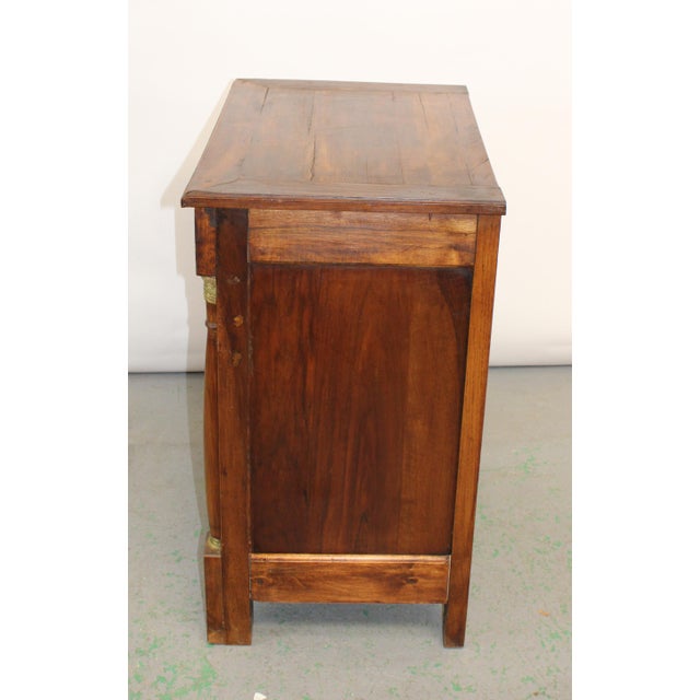 Traditional French Empire Nightstand / Side Table Cabinet With Columns, 19th Century For Sale - Image 3 of 7