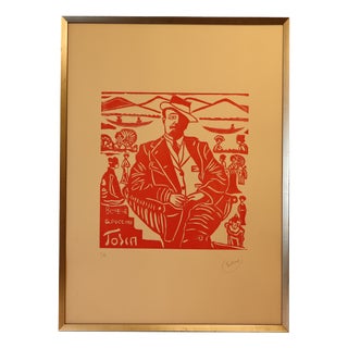 Bellora, Puccini's Tosca Bohème, 1970s, Lithograph, Framed For Sale
