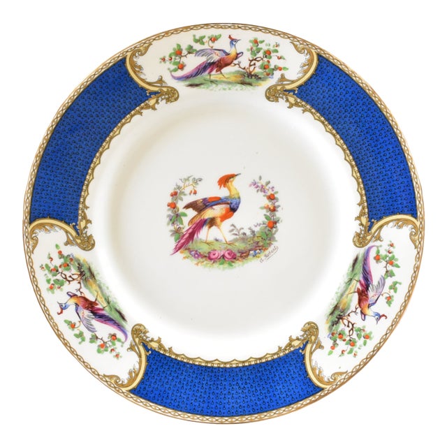Antique English Staffordshire Blue "Chelsea Bird" Dinner Plate Chairish