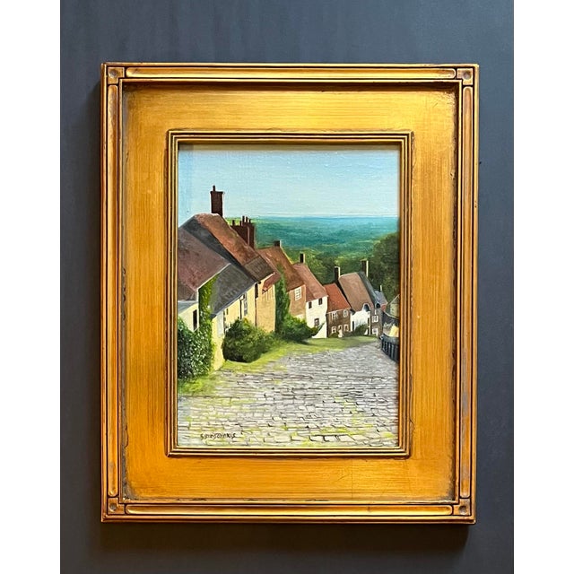 Realism Oil Painting by Satori Gregorakis Titled Gold Hill, Shaftesbury, England For Sale - Image 3 of 3