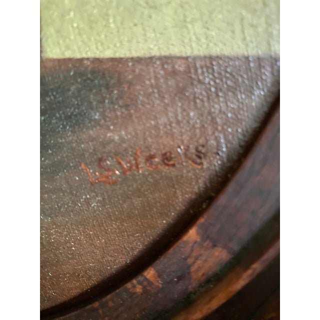 American L S Weeks Oil Painting 20th Century - Signed For Sale - Image 3 of 3