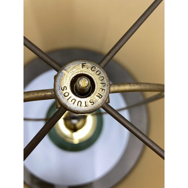 Large Size Frederick Cooper Crackle Glazed Porcelain Ginger Jar Table Lamp and Frederick Cooper Barrel Shade - a Pair For Sale - Image 12 of 13