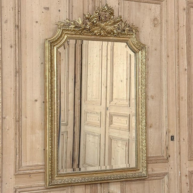 French Antique 19th Century French Louis XVI Gilded Mirror For Sale - Image 3 of 18