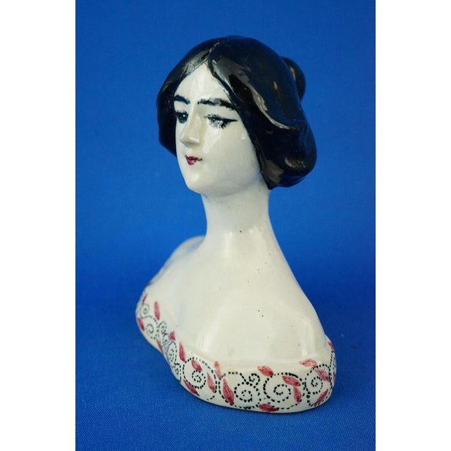 Modern 20th Century Ceramic Bust of a Woman from M.I.C.A. Factory, Sesto Fiorentino, Italy, 1920s For Sale - Image 3 of 18