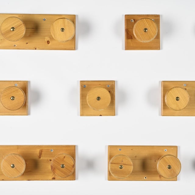 Pine Wall Hooks, France, 1970, Set of 12 For Sale - Image 12 of 15