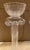 PAIR of Italian Glass Column Candlesticks with fluted columns and Corinthian crown holding a candle cup holder
