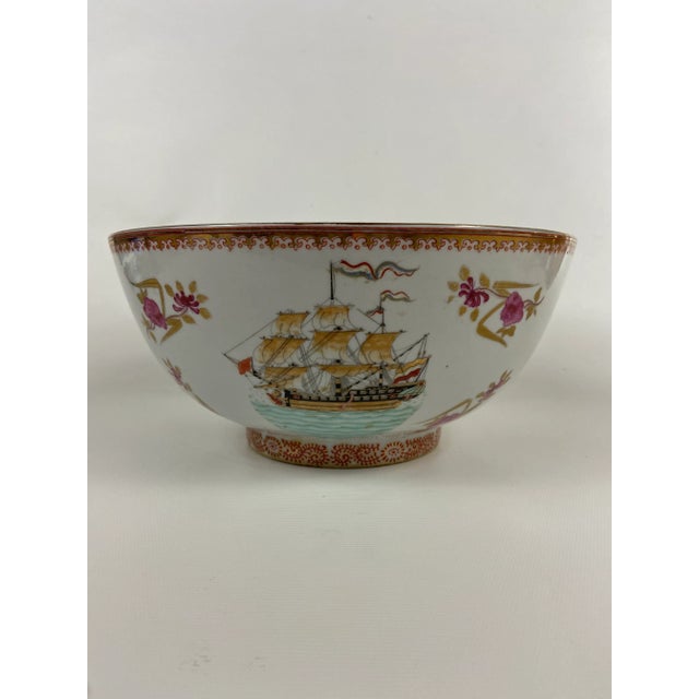 Chinese Export Porcelain Ship Bowl For Sale - Image 10 of 10