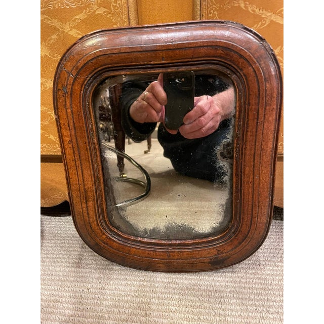 17th Century English Walnut Mirror With Original Glass, Small Scale For Sale - Image 4 of 12