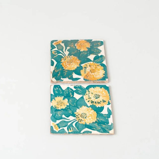 Spanish Decorative Ceramic Tiles of Casa Vicens by Antoni Gaudí, 1888, Set of 2 For Sale - Image 4 of 13