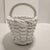 Vintage Mid-Century Italian White Woven Ceramic Lattice Basket With Rope Handle Majolica Style For Sale - Image 4 of 11