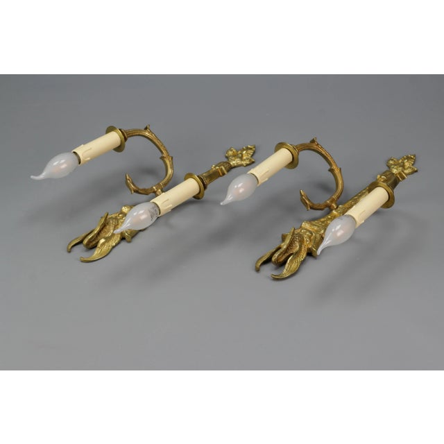 French Empire Style Gilt Bronze 2-Light Sconces, Early 20th Century, Set of 2 For Sale - Image 15 of 18