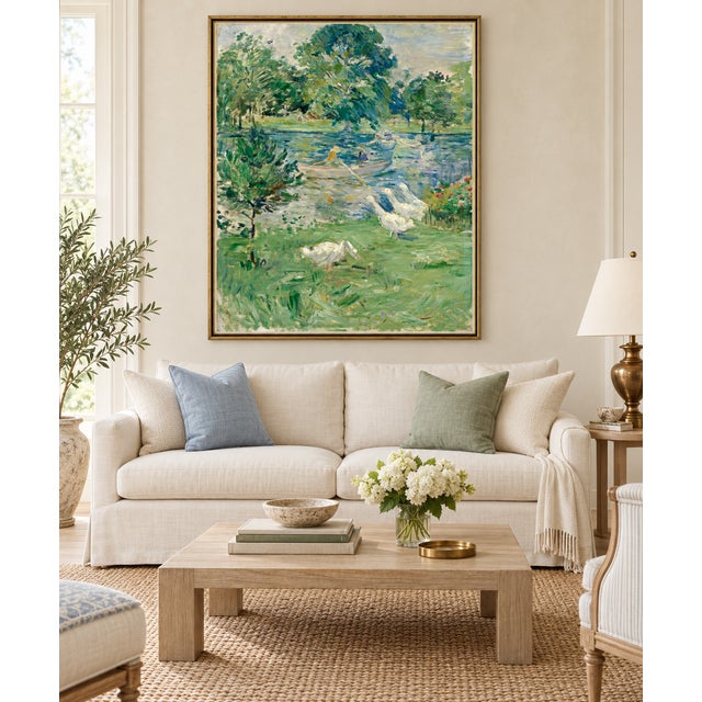 Bunny Williams Home 1889 Vintage French Impressionist Landscape Art Print by Berthe Morisot - 20" X 24" For Sale - Image 4 of 9