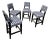 Blue & White Geometric Upholstered Counter Height Chairs With Nailhead Trim, Set of 4 For Sale