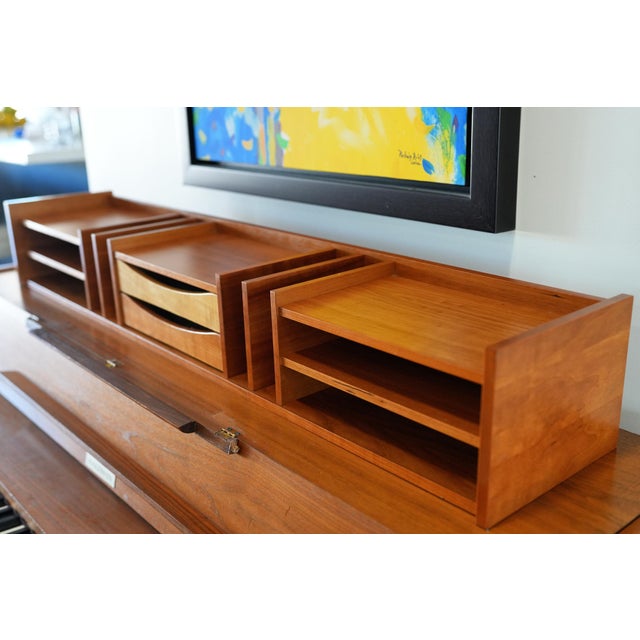 Wood Pedersen & Hansen Teak Desk Organizer | Danish Mid-Century For Sale - Image 7 of 10