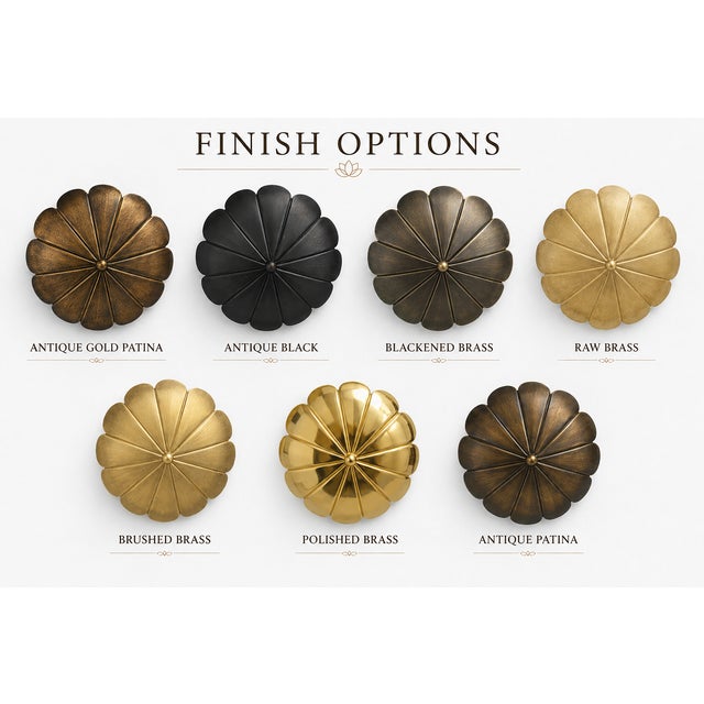 Brass Solid Brass Lotus Chandelier, Handcrafted Floral Statement Ceiling Light For Sale - Image 8 of 10