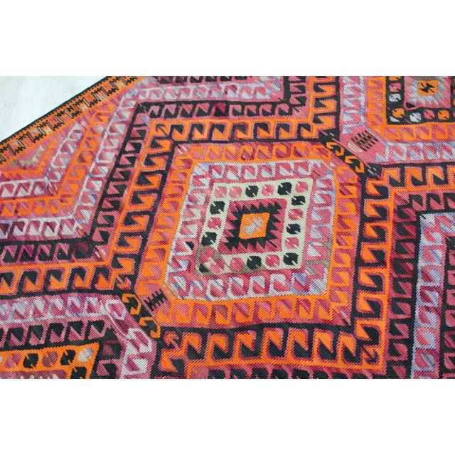 Brick Red 1960's Nomadic Kilim Rug - 55.5"x152.5" For Sale - Image 8 of 11