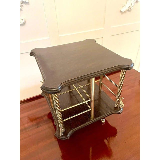 Antique 19th century quality Victorian oak revolving bookcase having a shaped oak top with moulded edge supported by four...