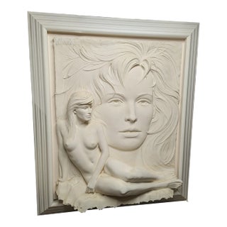1980s Bill Mack Relief Sculpture and Signed Book For Sale