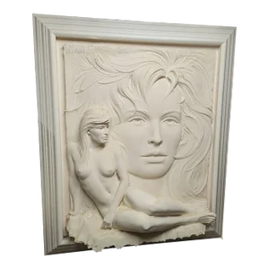 1980s Bill Mack Relief Sculpture and Signed Book